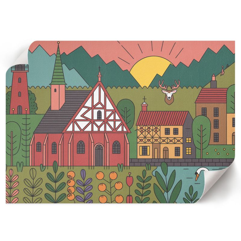 Plakat ArtPrintCave 29,7x21 cm Wiejski krajobraz Punkt Widzenia 1 szt.