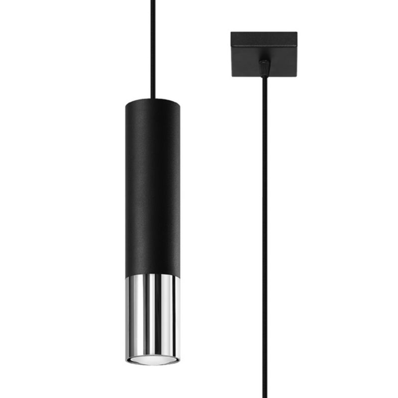 Lampa sufitowa Pure Lume GIRALO czarno-srebrna 1xGU10x40W IP20 wym:100x8x8cm - 1 szt.