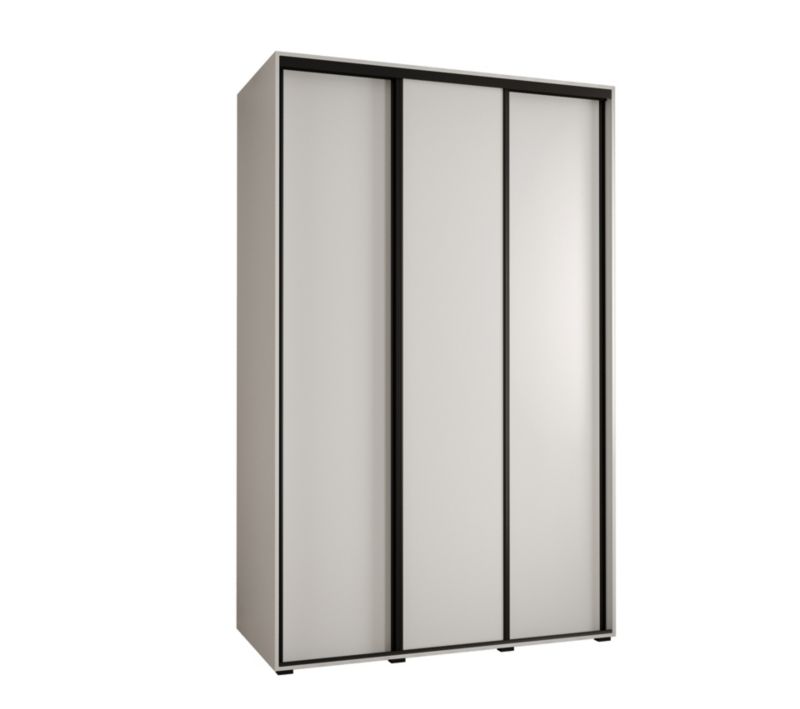 Szafa przesuwna Abiks DAVOS 1 wysoka szer.150cm biały/biały/czarny 1szt.