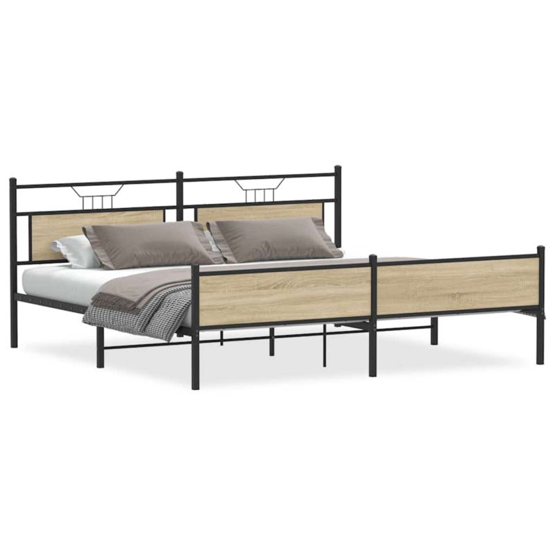 Łóżko metalowe WaszeMeble 193x201 cm brąz WM-3325127 1 szt.