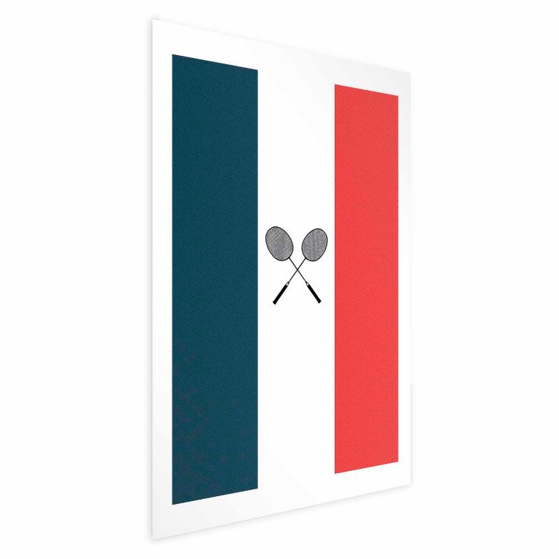 Plakat Artgeist Francja i badminton 40x60 cm bez ramy 1 szt