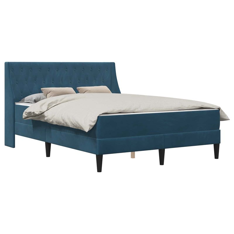 Łóżko Kontynentalne WaszeMeble z Materacem 140x190 cm Niebieskie WM-3414800 1 szt.