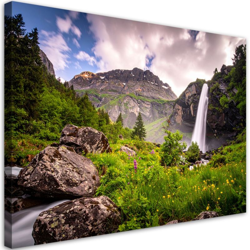 Obraz do salonu sypialni biura Feeby Krajobraz wodospad góry natura 60x40cm 1szt