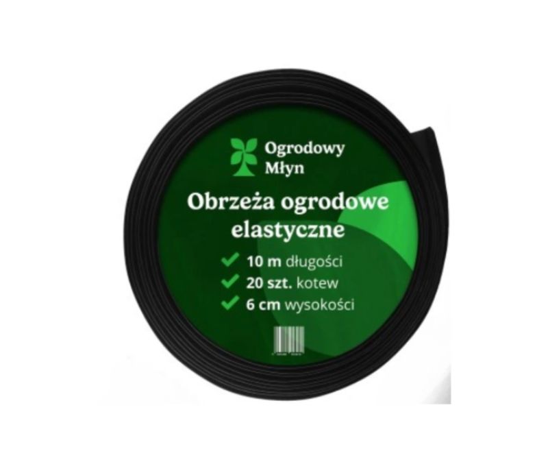 Obrzeże Trawnikowe Ogrodowy Młyn 6 cm 10 m Plastikowe Elastyczne Border Czarne 1 szt