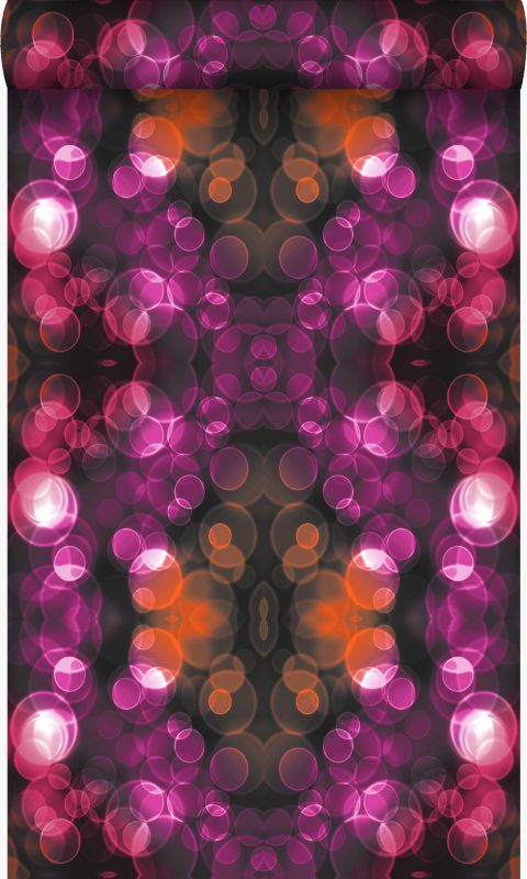 Tapeta Origin Wallcoverings motyw kalejdoskopu różowymIpomarańczowym 53 cm x 10.05 m - 1 rol.