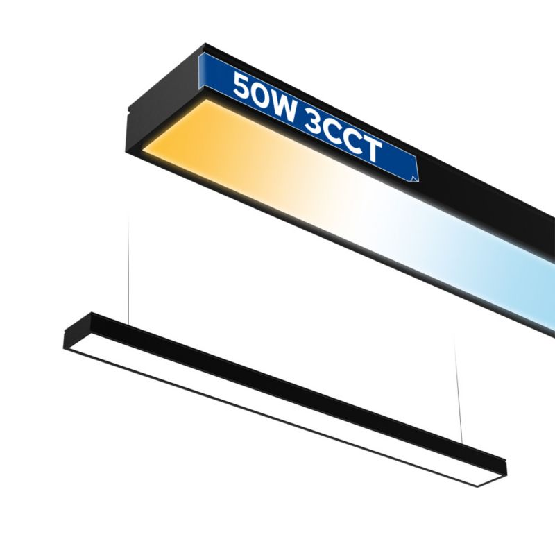 Oprawa liniowa LED HOROZ 118cm, 50W, 4000lm, IP20, 3CCT, czarna, FORTIS 1szt.