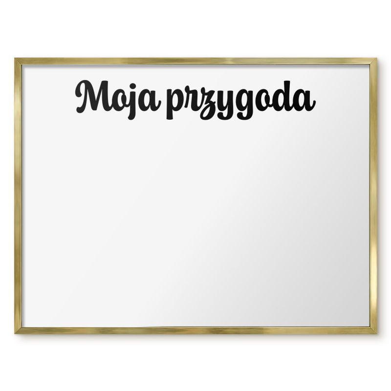 Tablica Magnetyczna Dekoracyjna Tulup 80x60 cm Moja przygoda 1 - Złota rama Do salonu, sypialni 1 szt.