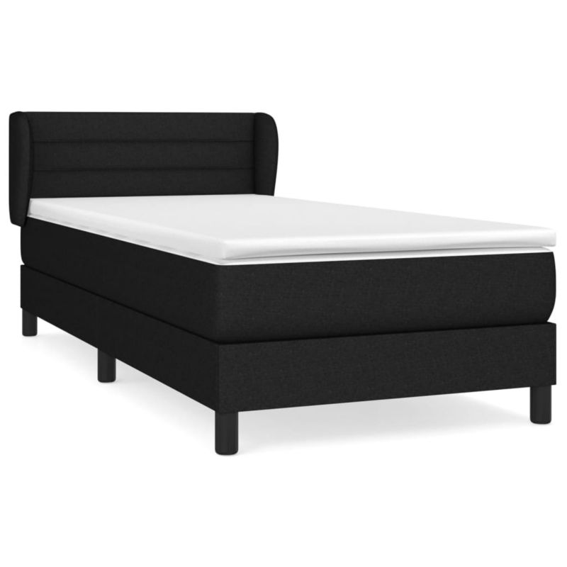 Łóżko z materacem WaszeMeble 100x200 cm Czarny tkanina WM-3126303 1 szt.