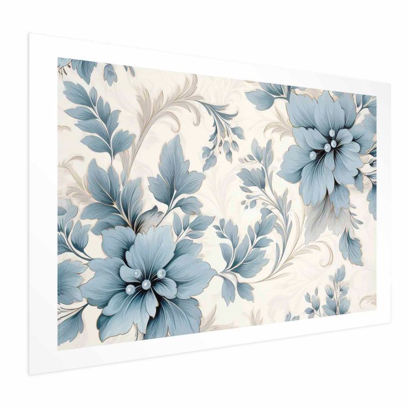 Plakat Artgeist Turkusowe retro kwiaty 30x21 cm bez ramy z marginesem 1 szt