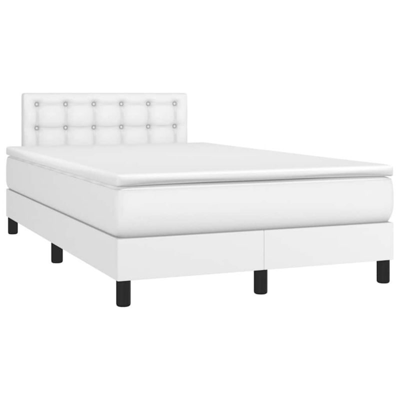 Łóżko z materacem WaszeMeble 120x200 cm Biały ekoskóra z LED WM-3270136 1 szt.