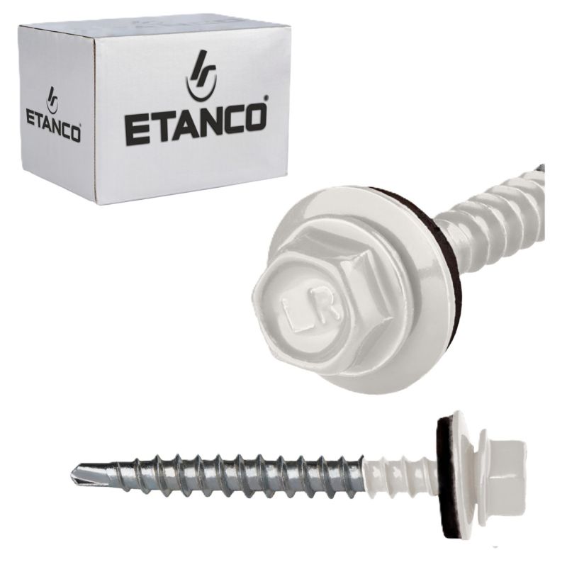 Wkręty farmerskie Etanco GTF2 Z14 4,8x50 mm RAL 9010 samowiercące 100szt