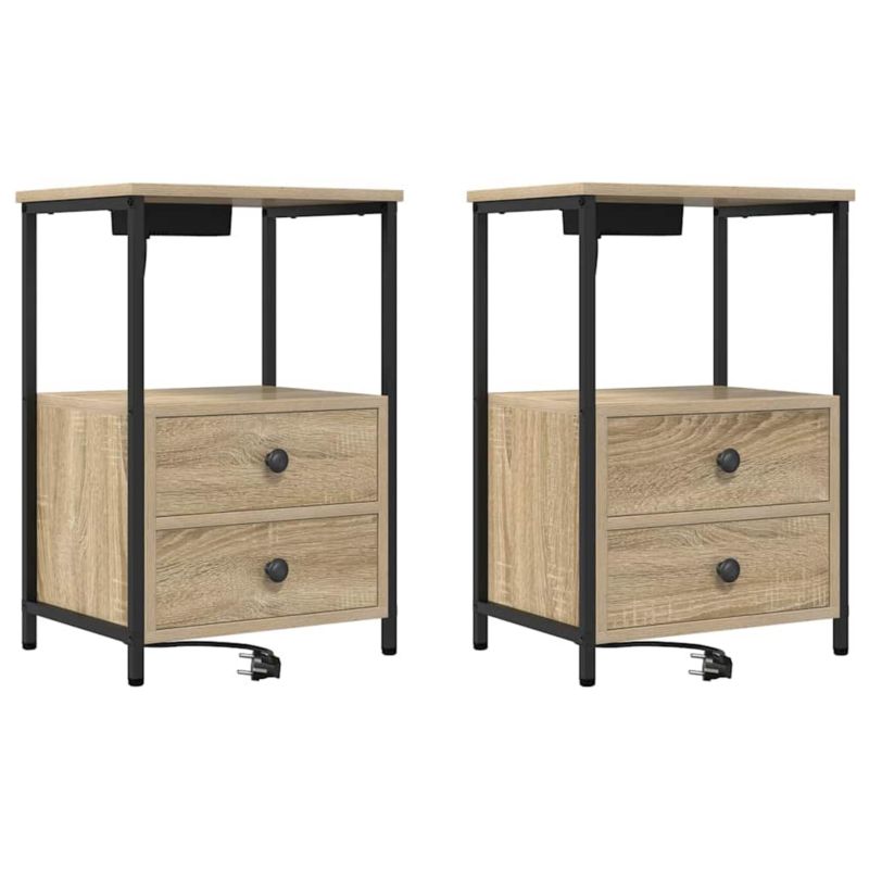 Szafki nocne WaszeMeble dąb sonoma WM-859443 2 szt.