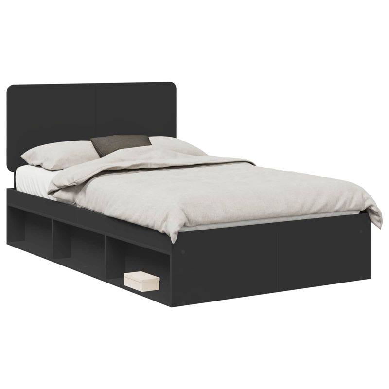 Łóżko Drewniane WaszeMeble 135x190 cm Czarne WM-3412498 1 szt.