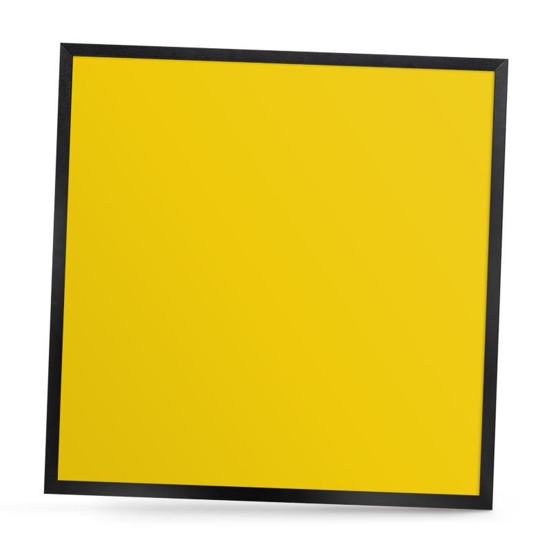 Tablica magnetyczna dekoracyjna ArtPrintCave 50x50 Intensywna żółć w czarnej ramie 1szt