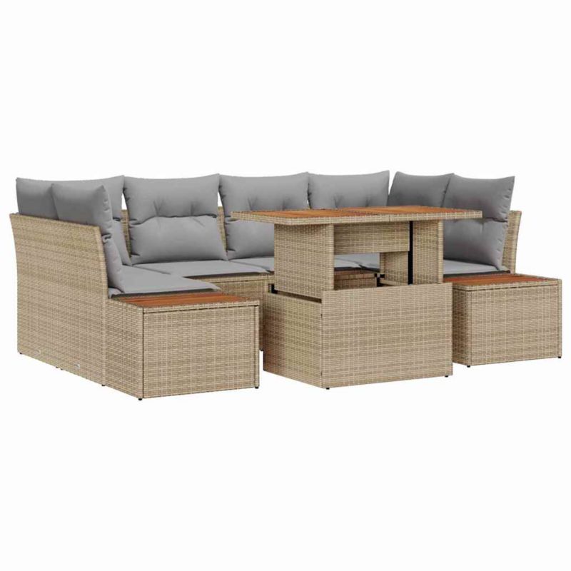 Zestaw mebli ogrodowych WaszeMeble polirattan szary z poduszkami WM-3350037 1 kpl