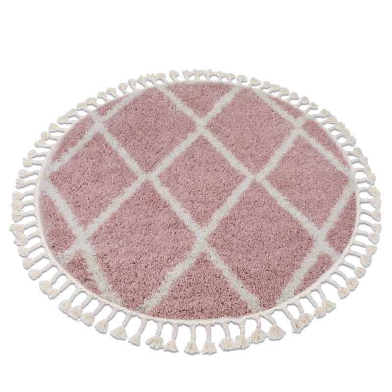 Dywan dla dzieci Berber RugsX koło 120 cm róż GR2837 1 szt.