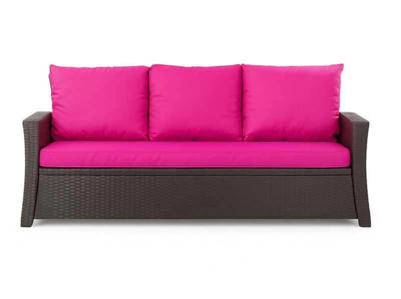 Poduszka ogrodowa na sofę rattanową 3-os, Setgarden, 140x50x50cm Różowa Poduszki na meble ogrodowe-Technorattan, Mix, 1szt