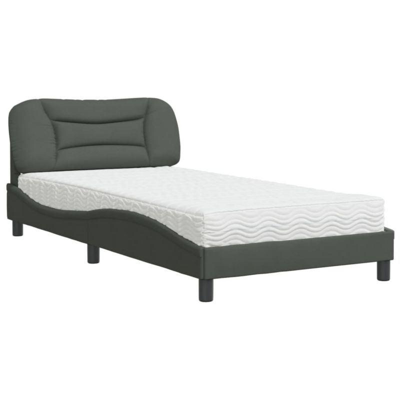 Łóżko tapicerowane WaszeMeble 100x200 cm ciemnoszare WM-3208514 1 szt.