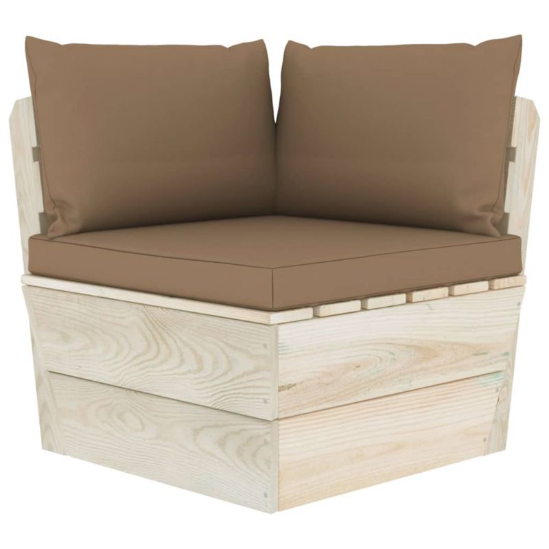 Sofa ogrodowa WaszeMeble z drewna brązowa z poduszkami WM-3063356 1 szt.