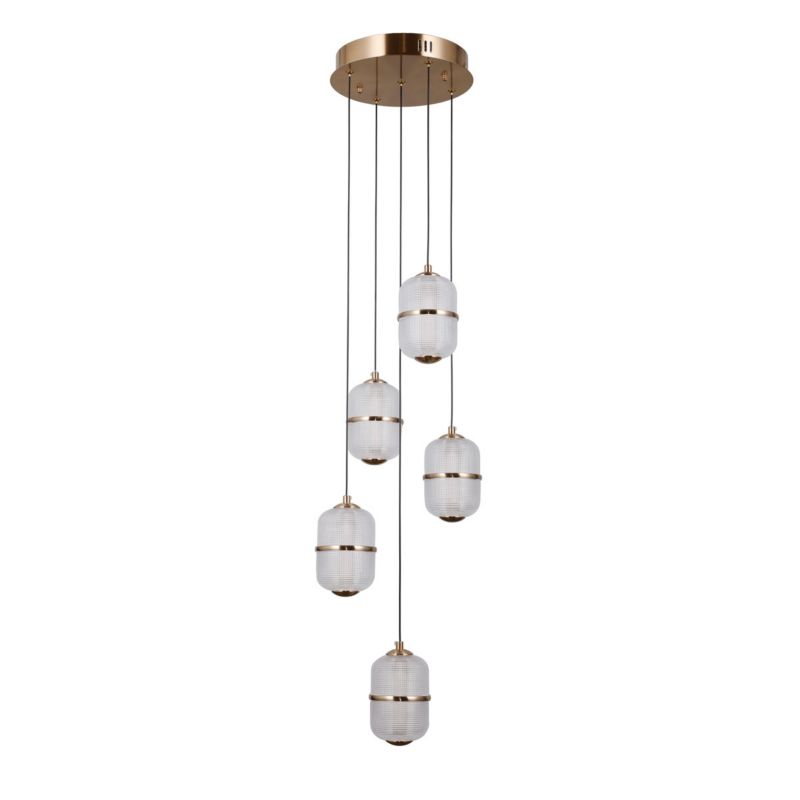 Lampa wisząca Italux ALANI złota 5 x LED 28W 2184lm wym:120x30x30cm IP20 -1 szt.