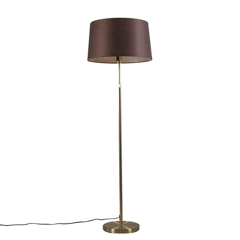 Nowoczesny lampa podłogowa z kloszem Qazqa Parte 168 złoty/mosiężny okrągły max 60W kompatybilny z żarówką LED E27 IP20 1 szt.