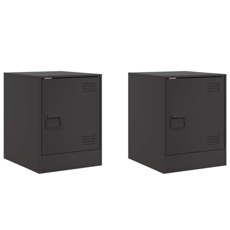 Szafki nocne WaszeMeble metalowe czarne WM-841608 2 szt.