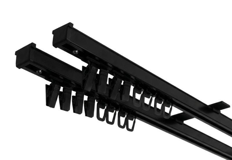 Karnisz Sufitowa Szyna Sufitowa PS PANCZO Aluminiowa Podwójna Czarna 280 cm 1 szt.