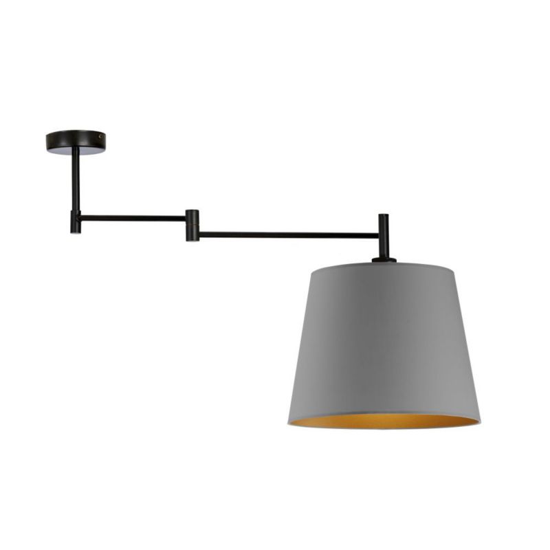 Lampa wisząca Volta Light Factory przegubowa sufitowa regulowana z abażurem stożek Szary ze złotem BLUES PRZEGUB 1szt.