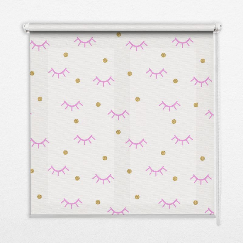 Roleta Do Salonu Tulup 100x140 cm Rysowane Brwi I Kropki Montaż do ściany/sufitu 1 szt.
