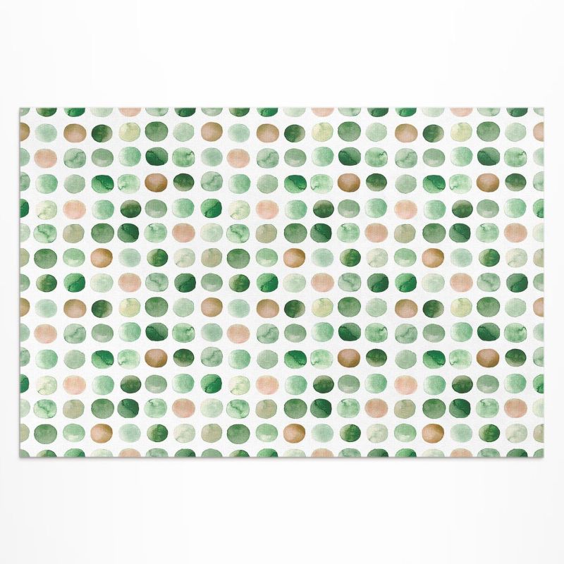 Dywan Winylowy Z Nadrukiem Wallfluent 150x225 cm Akwarelowe kropki malowane kółka boho 1 szt.