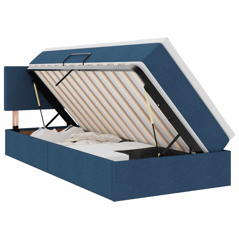 Łóżko Kontynentalne WaszeMeble z Materacem 90x190 cm Niebieskie WM-3370430 1 szt.