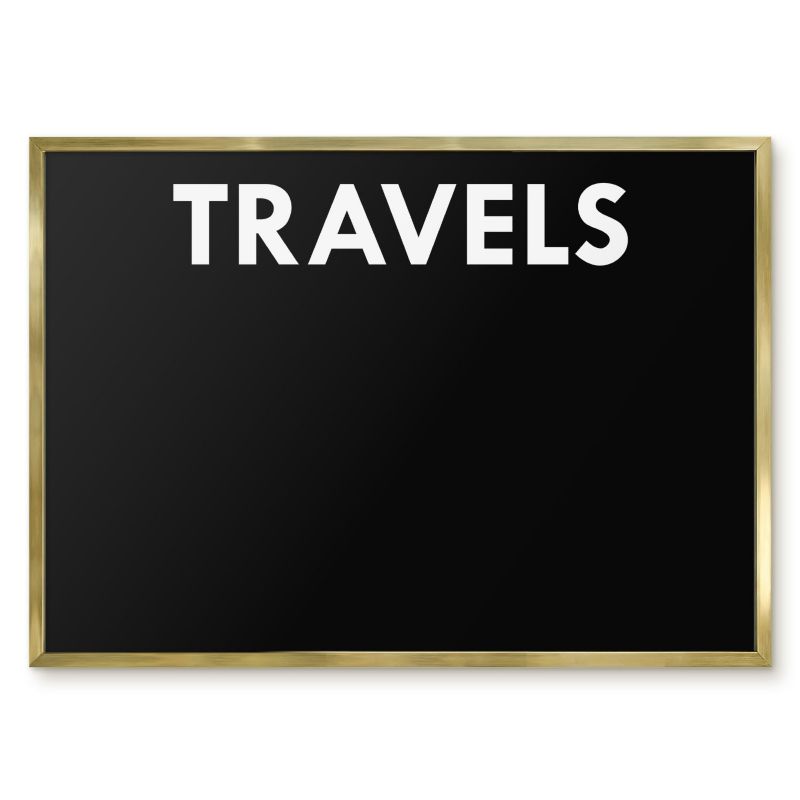 Tablica Magnetyczna Dekoracyjna Ścienna Tulup 70x50 cm Travels 7 - Złota rama Do salonu, sypialni 1 szt.