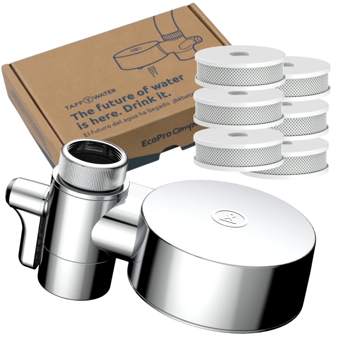 Tappwater EcoPro Compact filtr nakranowy, kolor chrom zestaw roczny