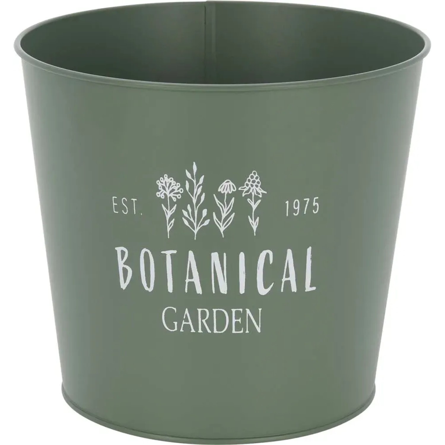 Osłonka Botanical metal zielona matowa - śr. 12 cm