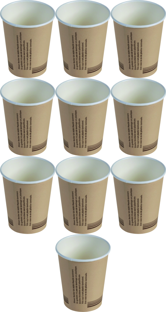 10x Kubki jednorazowe Naturesse Plastic Free, 250ml, papier, 50 sztuk