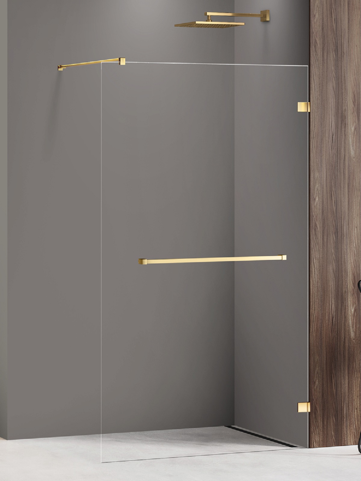New Trendy Avexa Gold Shine ścianka prysznicowa walk-in 50 cm złoty połysk/szkło przezroczyste EXK-7066