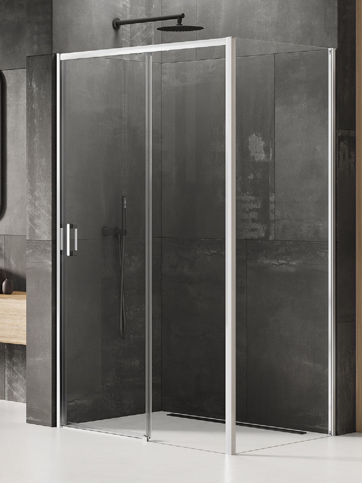 New Trendy Prime kabina prysznicowa 140x80 cm prostokątna chrom połysk/szkło przezroczyste K-1241