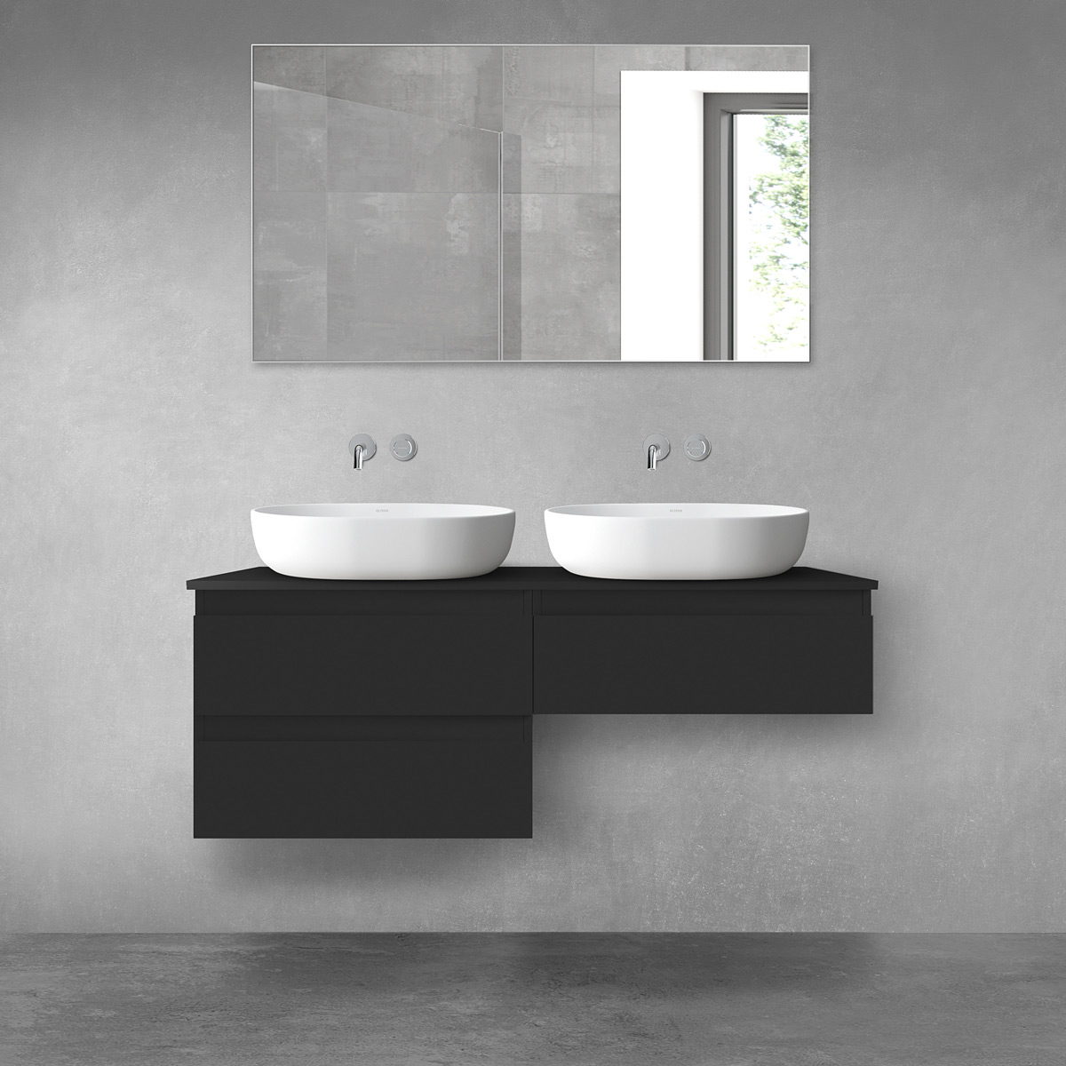 Oltens Vernal zestaw mebli łazienkowych 120 cm z blatem czarny mat 68234300 - Wysyłka w 24h