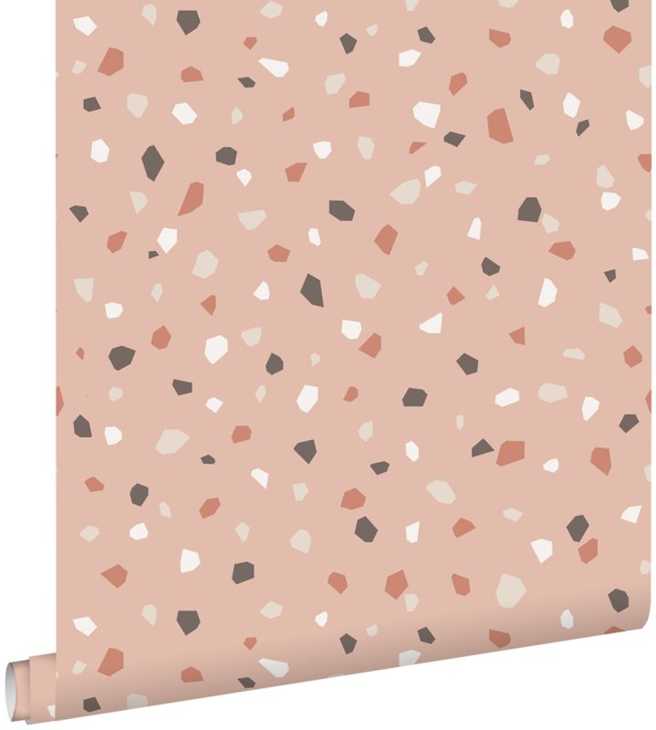 Tapeta ESTAhome lastryko delikatnego różu,białymIszarym 53 cm x 10.05 m - 1 rol.