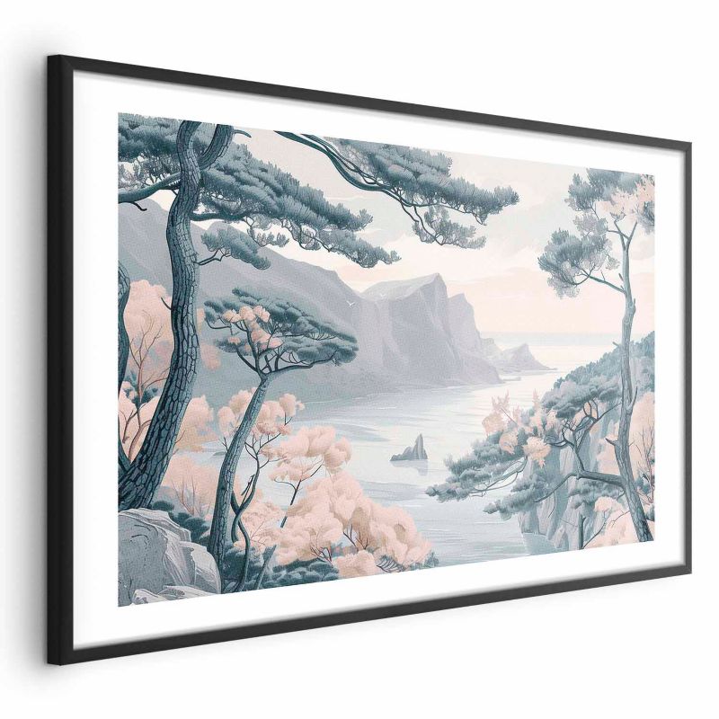 Plakat Artgeist Błękitne wybrzeże 60x40 cm z ramą czarną 1 szt
