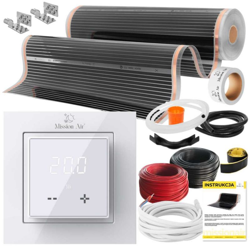 Zestaw folii grzewczej Mission Air IR SILVER 160W 3m², szer. 100cm + Aries LCD 1 szt.