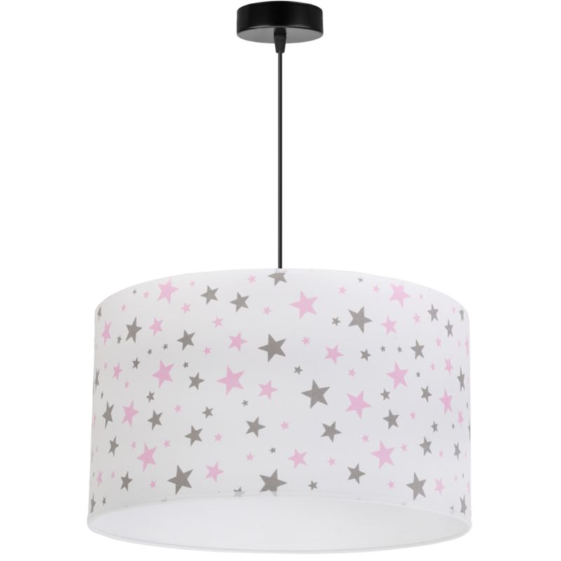 Lampa sufitowa wisząca Light Home LH Kids 1xE27 klosz biały 35cm linka czarna zawiesie płaskie 1szt.