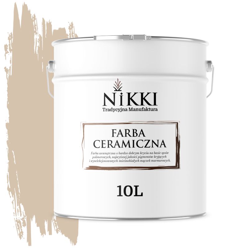 Farba Ceramiczna Wewnętrzna Ściany i Sufity NIKKI Beżowy H4155 Głęboki Mat 10L