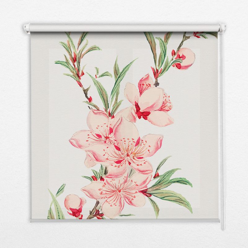 Roleta Do Sypialni Tulup 100x180 cm Różowy Kwiatek Montaż do ściany/sufitu 1 szt.