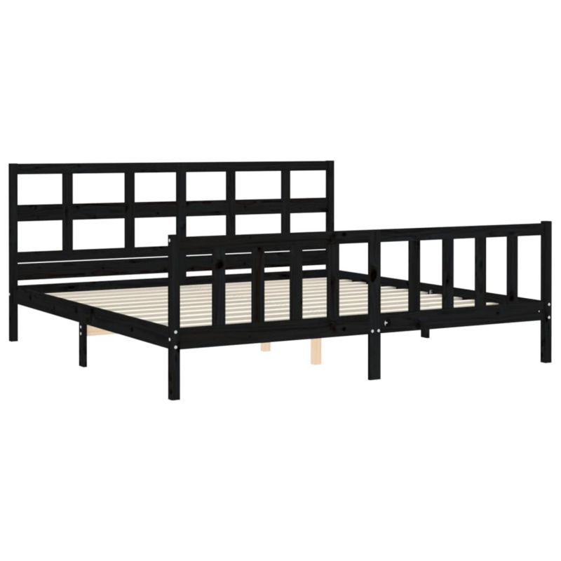 Łóżko drewniane WaszeMeble 200x200 cm czarna WM-3193035 1 szt.