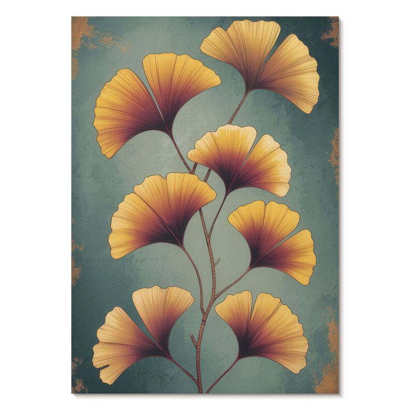 Plakat na Ścianę Tulup 29,7x42 cm (A3) Liście miłorzębu Do salonu, sypialni, biura 1 szt.