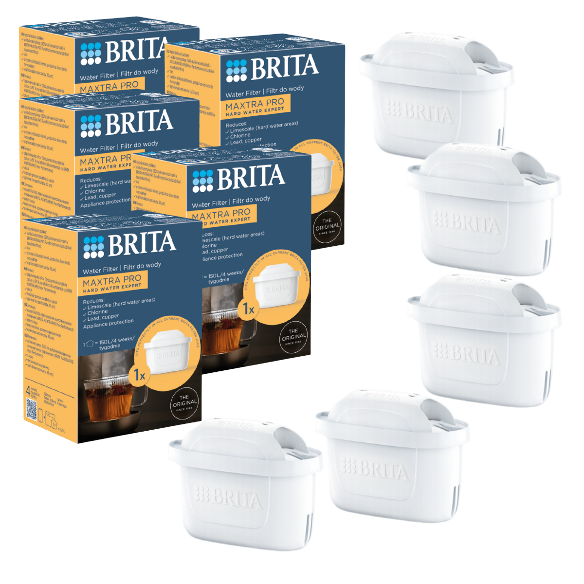 Zestaw 5 sztuk Brita Maxtra Pro Hard Water Expert. Wkłady filtrujące do twardej wody.
