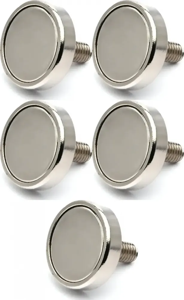 5x Magnes neodymowy w obudowie, 20mm, 1 sztuka, srebrny