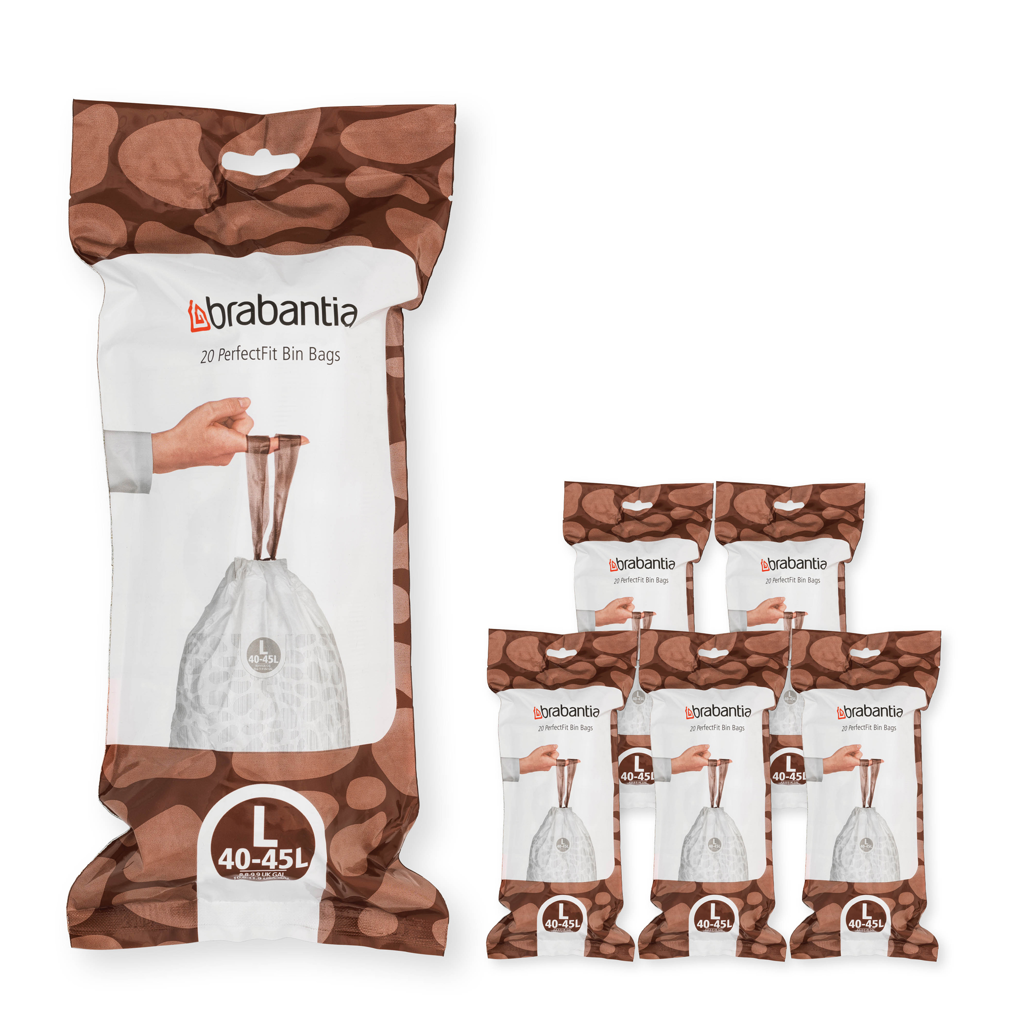Brabantia PerfectFit worki na śmieci 45 l (120 szt) biały 138669