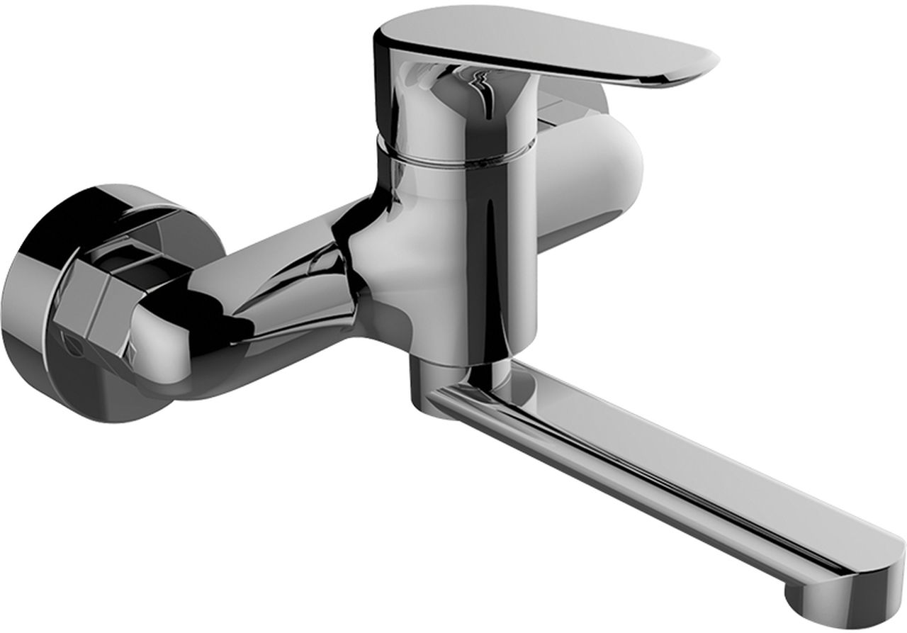 Laveo Rondo bateria umywalkowa ścienna chrom BLX050D